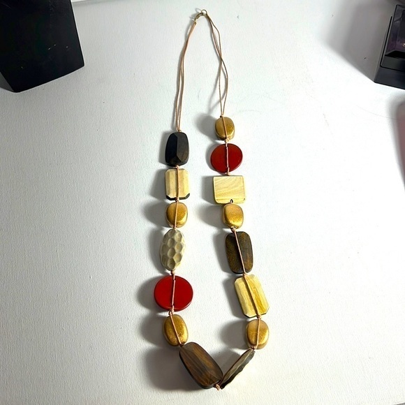 Long Fashion Necklace Neutrals Attractive 34 Inches Long Tribal - Picture 1 of 1